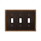 Amerelle Wall Plate, Number of Gangs: 3 gang Die-cast Metal, Aged Bronze Finish, Brown 74TTTDB - alternate 1